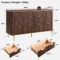 thumbnail image 5 of OKD 7 Drawers Dresser for Bedroom, Luxury Style Modern Dresser TV Stand with Fluted Fronts, Wood Storage Large Dressers Organizer for Bedroom Living Room, Dark Walnut, 5 of 5