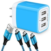 Micro USB Cable 6ft,Ailkin 3PACK USB Micro Cable with 3.1A USB Wall Charger,USB Charger Adapter,High Speed Fast Charging Android Charging Cable Usb Micro Cable with Fast Charger Block