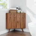 thumbnail image 5 of LEFHDA Adjustable Shelf Corner Cabinet with 2 Doors — Freestanding Storage Organizer for Bathroom, Kitchen, Living Room in Brown/Black & Walnut Finishes, 5 of 10