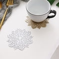 thumbnail image 3 of TidBay Cup Coaster Mug Pad Hollow-out Design Non-Slip Decorative Christmas Snowflake Table Mat Placemat Decoration, 3 of 7
