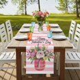 thumbnail image 4 of Table Runners 72 Inches Long Dress Scarves, Valentine's Day Farmhouse Kitchen Table Runner, Coffee Tablerunners, Roses Flowers Pink Stripes Country 16x72 Inch, 4 of 9