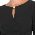 thumbnail image 3 of Anne Klein Women's Mary Keyhole Drape Front Mini Dress (Black, L, 620449), 3 of 5
