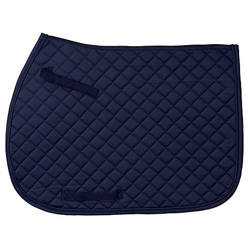 Quilted Square English Saddle Pad Navy Blue