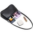thumbnail image 5 of WSRYDJDL Bolso pequeño para mujer, bolsos de hombro ajustables, bolso de mano con patrón de cocodrilo con cierre de cremallera, retro, 5 of 5