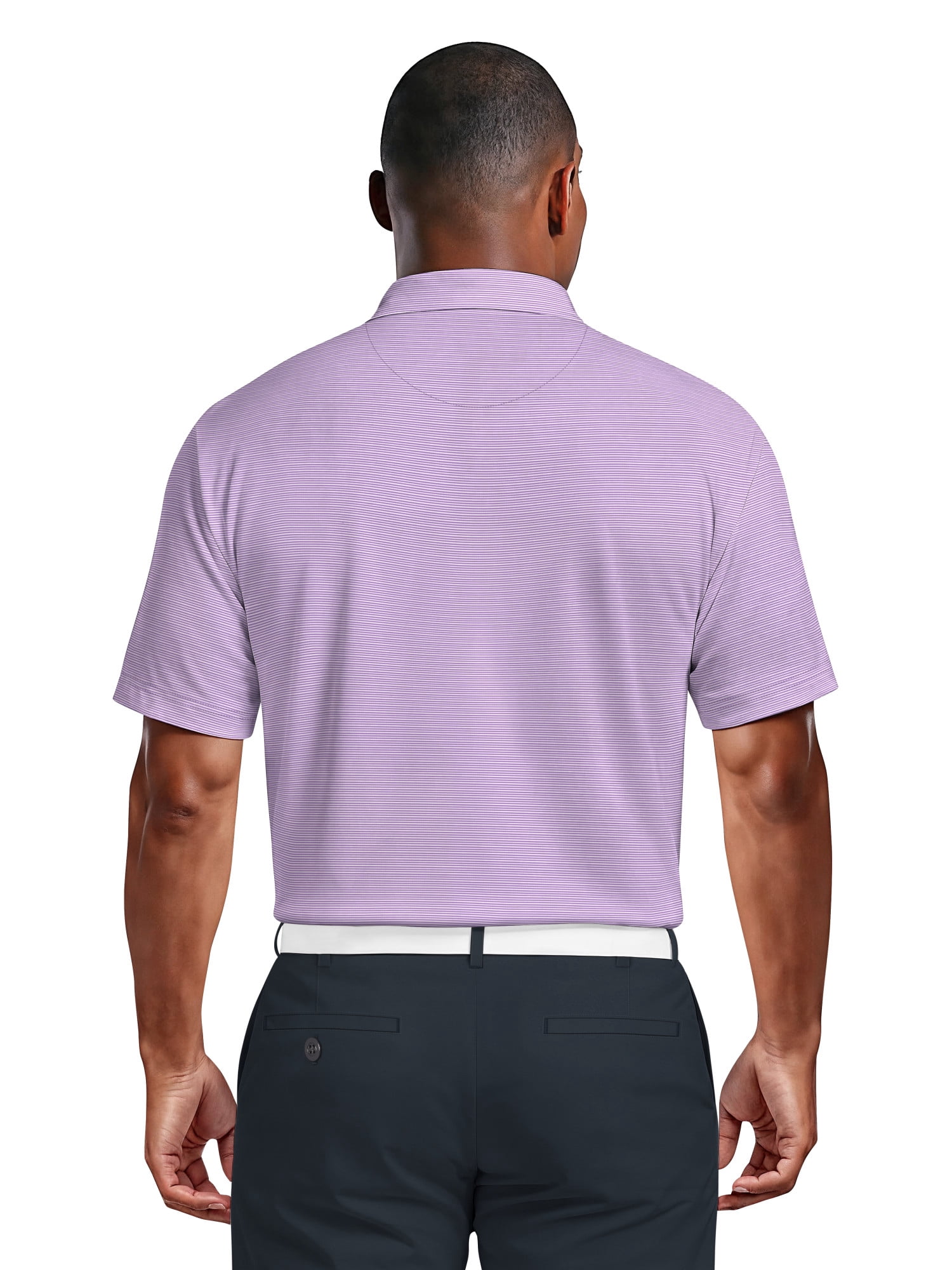 Ben Hogan Men's & Big Men's Performance Fine Line Printed Short Sleeve Polo Shirt, up to 5XL