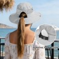 thumbnail image 6 of Minzimin 1Pcs Ponytail Sun Bucket Hats for Women UV Protection Foldable Mesh Wide Brim Hiking Beach Fishing Summer, 6 of 6