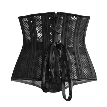 

Hesxuno Ladies 24 Steel Strong Belly Corset Breathable Stretch Mesh Corset Girdle