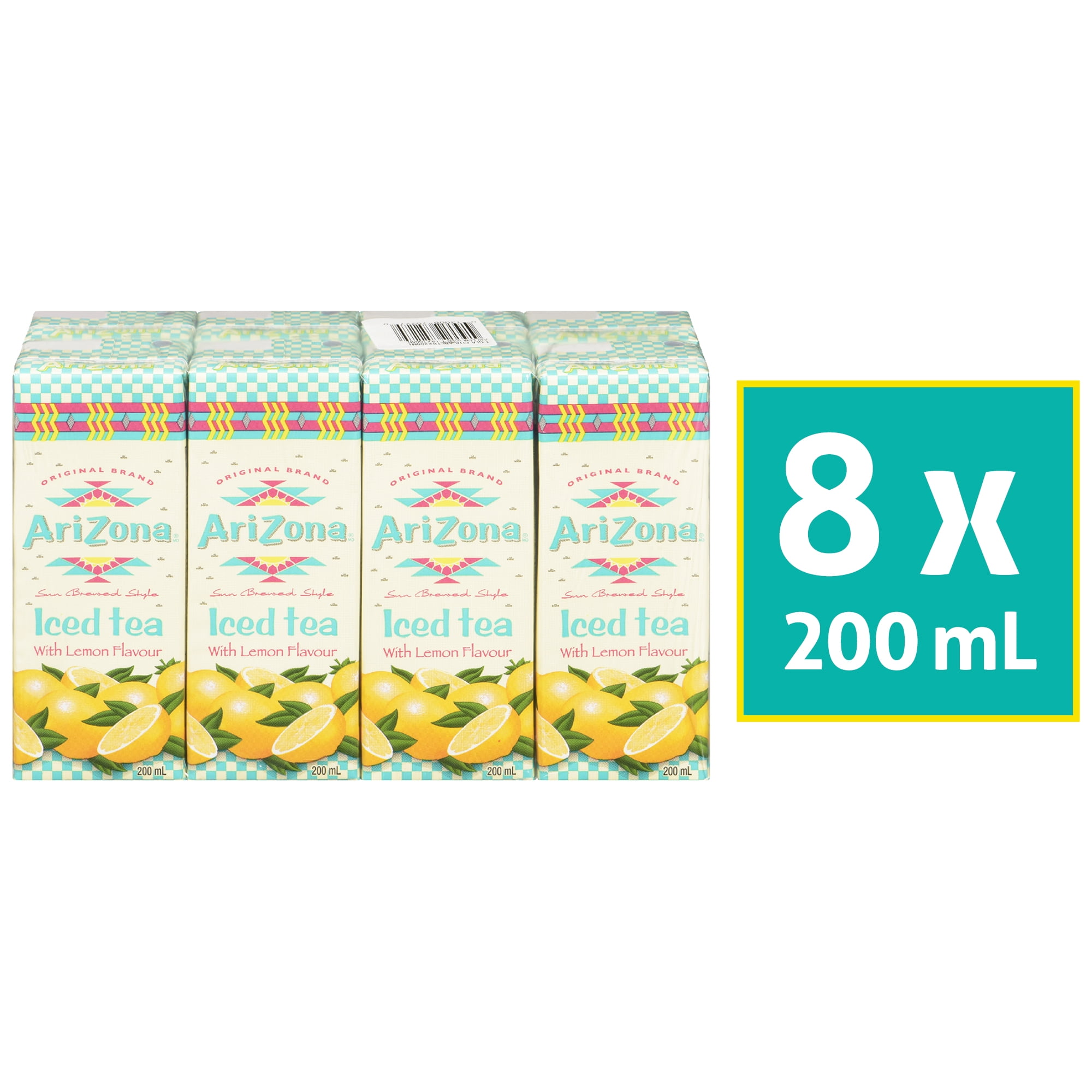 Arizona 100% Natural Iced Tea with Lemon, 8 x 200 ML