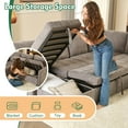 thumbnail image 4 of LAKPS Sectional Sleeper Sofa with Pull Out Bed, U-Shaped Modular Sectional with Storage, Cloud Couch for Living Room, Family Room & Apartment, Grey (3-Box Shipped), 4 of 9