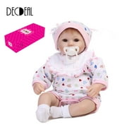 Baby Doll Girl Baby Silicone Body Eyes Open With Clothes 16inch 40cm Lifelike Cute Gifts Toy Girl Heart Romper