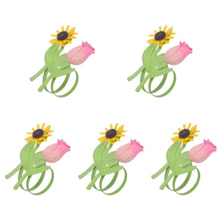 

FRCOLOR 10 pcs Metal Flower Design Napkin Buckles Napkin Rings Durable Napkin Holders