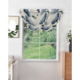 thumbnail image 2 of Waterfall Valances for Windows, Spring Floral Kitchen Sheer Valance Curtains, Blue Tulip Summer Botanical Rustic Rod Pocket Elegant Swag Valances for Living Room Bedroom, 47.2"x38.5", 2 Panel, 2 of 8