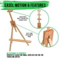 thumbnail image 3 of U.S. Art Supply Topanga 31" Tabletop Wood Folding A-Frame Artist Studio Easel, Adjustable Beechwood Tripod Display Stand, 3 of 5
