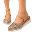 thumbnail image 6 of KEGIRLOM Women's Versatile Pointed-Toe Backless Heels Plus Size Spring/Summer Style Trendy And Comfortable Closed-Toe Wedge Heels Shoes. Rose Gold 7.5, 6 of 9