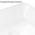 thumbnail image 4 of Miligoré 19" x 15" Rectangular White Ceramic Vessel Sink - Modern Above Counter Bathroom Vanity Bowl, 4 of 7