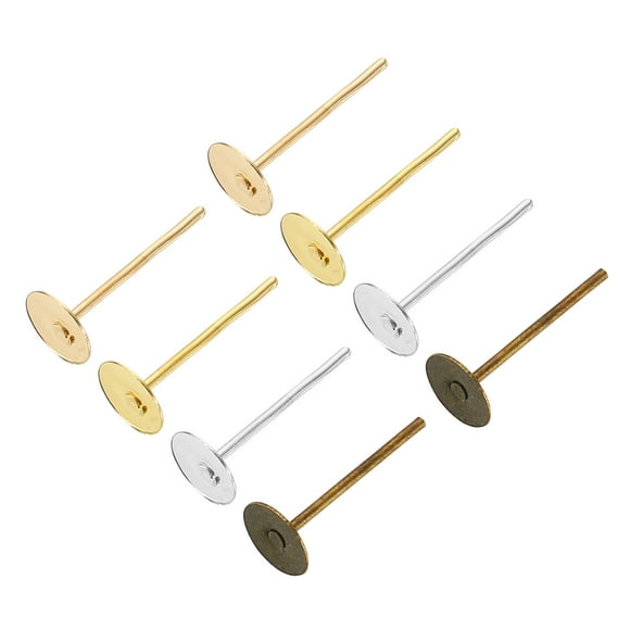 200Pack Earring Posts, 5mm/0.2inch Stainless Steel Earring Studs, Mix Colors