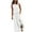 White, variant on Women Summer Bohemian Solid Fork Opening Dress Casual Sleeveless Belt A-Line Maxi Dress Pleated Hem Swing Sun Dress White XXL, US Size: 12
