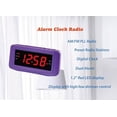 thumbnail image 2 of HANNLOMAX HX-117CR Radio despertador, radio PLL AM/FM, pantalla LED roja de 1,2", alarma dual, despertador con radio o zumbador (púrpura), 2 of 5