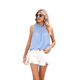 thumbnail image 2 of Camiseta Sin Mangas con Cuello con Volantes para Mujer Azul L, 2 of 10