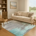 thumbnail image 7 of Addison Rugs Mayfield Premium Machine Washable Transitional Abstract Teal Rectangle Rug, 10' x 14', 7 of 7