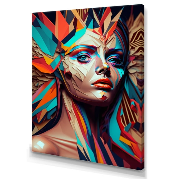 Designart Cubic Woman Portrait II Canvas Wall Art