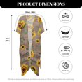 thumbnail image 5 of HELLHERO Comfort Half Sleeve Long Swimwear Cover up for Beach Polyester Flowy Bathing Suit Cover Up Sunflowers, 5 of 5