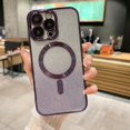 thumbnail image 1 of Compatible With iPhone 14Pro max Protective Case, Electroplated Magnetic Case, Cute Ultra-Thin Soft Silicone Phone Case, Shiny Gradient Color Girl Phone Case,purple, 1 of 5