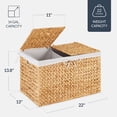 thumbnail image 3 of Best Choice Products Large Storage Basket w/ Separate Lid, Washable Sectioned Liner Bag  - Natural, 3 of 10