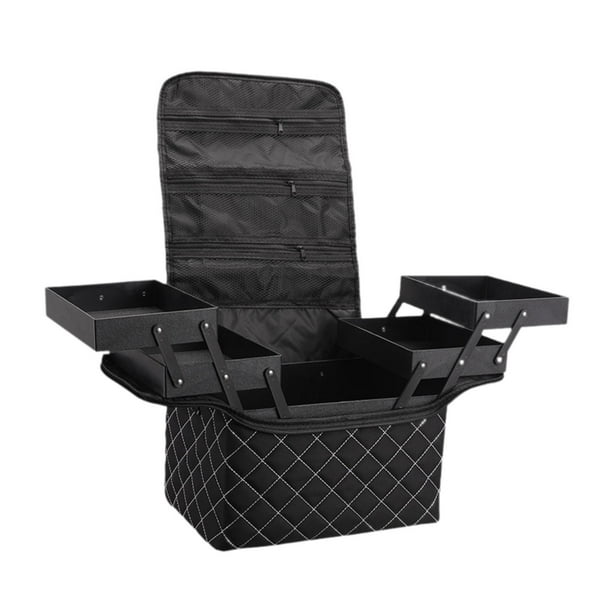Bolsa de viaje para maquillaje, bolsa de cosméticos, bolsa de hombro, organizador de cosméticos, bolsa de artículos de tocador para actividades al Cremallera negra