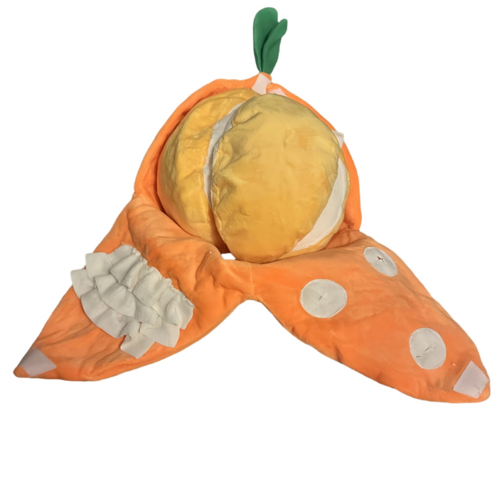 Plush Orange Dog Toy with Crinkle Sound, Soft Stuffed Puppy Chew Toy with Squeaker, Interactive Pet Plaything for Small Medium Dogs Indoor Outdoor Play -