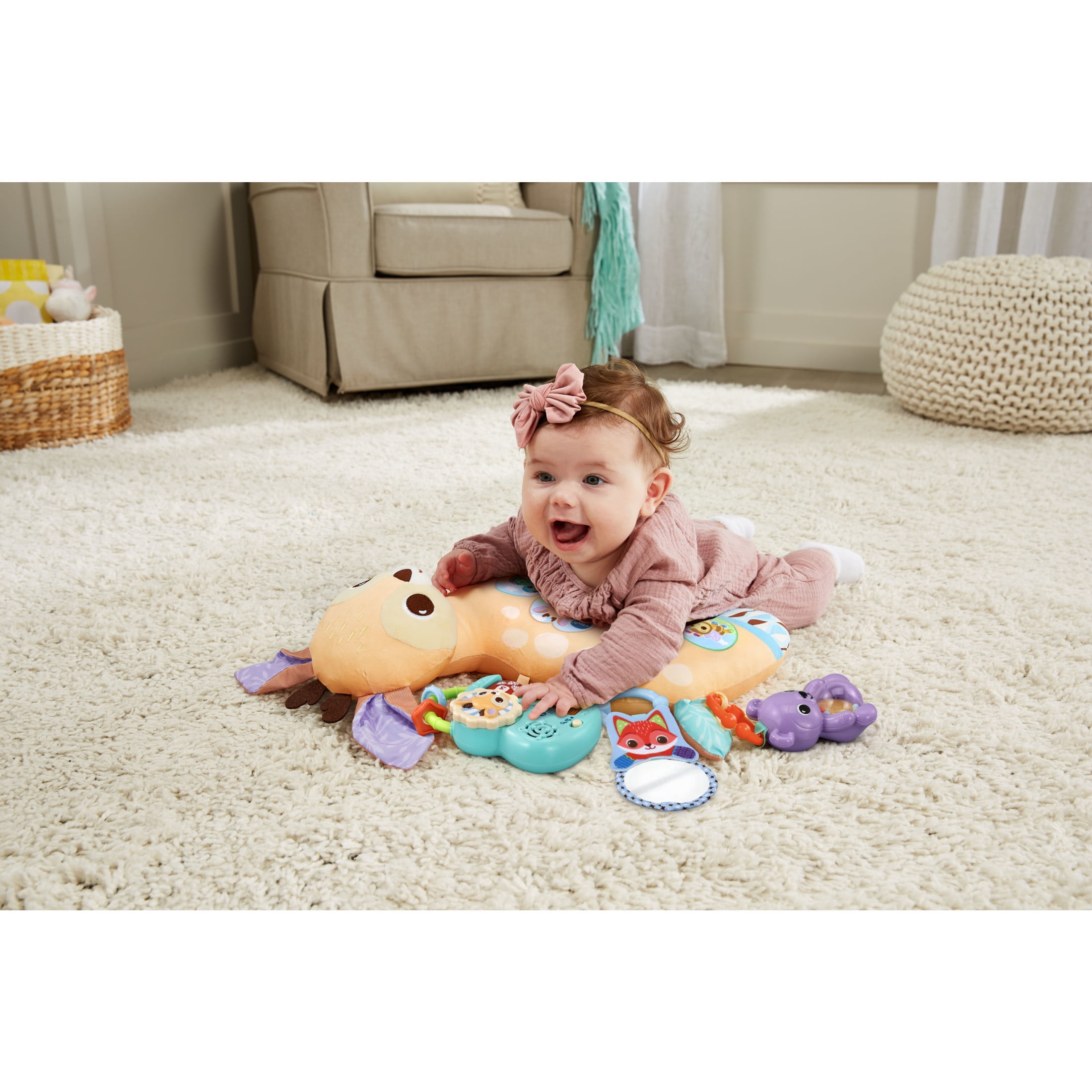 VTech Baby Prop & Play Tummy Time Pillow Fabric, Plastic with Accessories, Baby and Toddler Toys