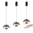 thumbnail image 1 of FSLiving Lampe de Pendaison Réglable en Hauteur Type J Rétractable Contrôle de Puissance Sans Contact Gradation Continue Lampe d'Intérieur Lot de Lumière Hauteur Libre, Noir Brillant - Lot de 3, 1 of 8