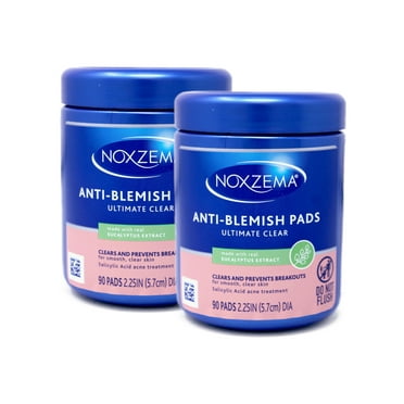 2 Pack - Noxzema Anti Blemish Face Pads, Acne Treatment 2% Salicylic Acid for all Skin Types 90 Ct