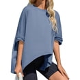 thumbnail image 4 of Summer Short Sleeve Oversize Solid Color T Shirt Women Loose Tops, 4 of 6
