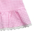 thumbnail image 4 of Hvyesh Women's Summer Corset Mini Dress Lace Plaid Print A-line Swing Dress Slim Fit Sleeveless Round Neck Party Dresses, 4 of 10