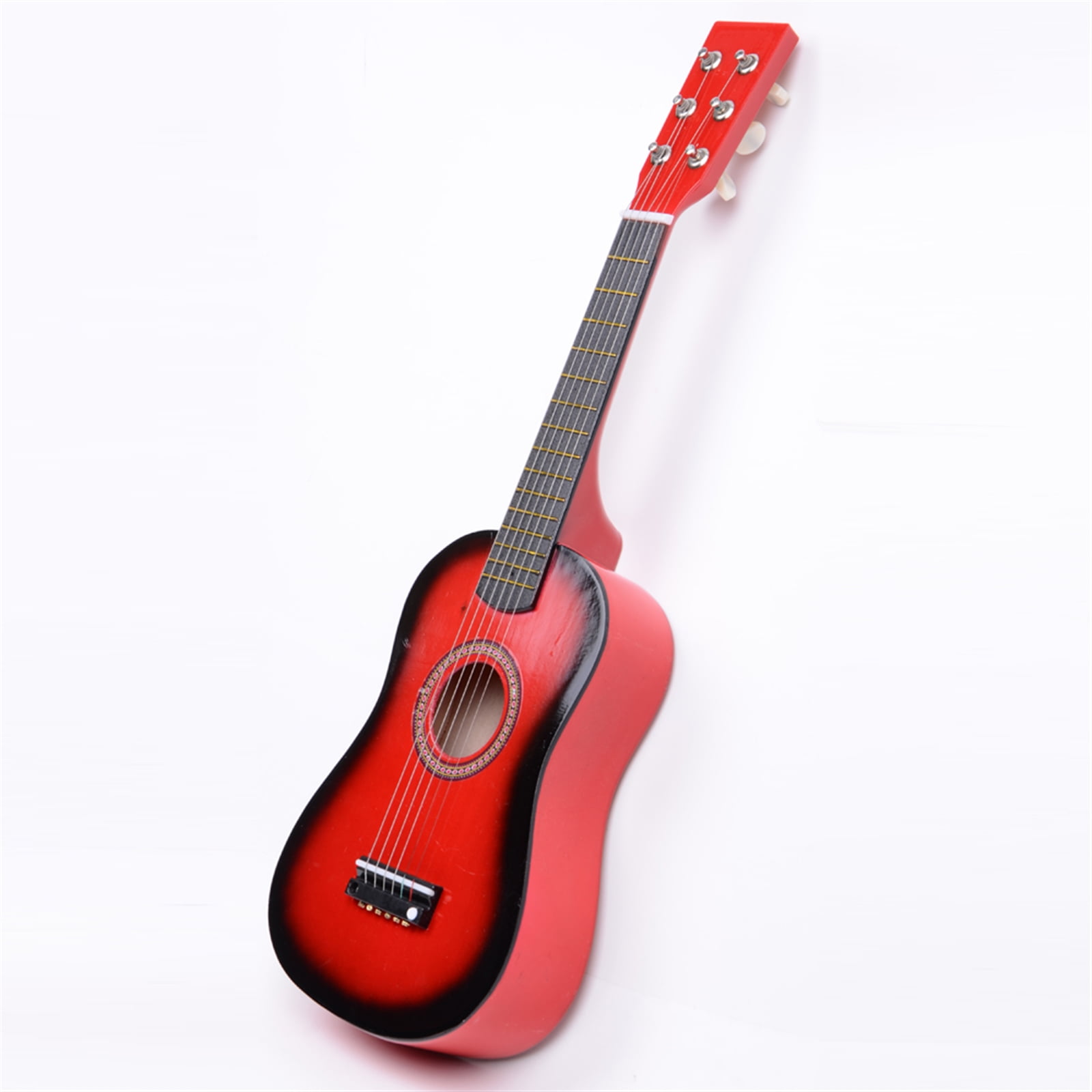 23" Acoustic Guitar Pick Strings Beginner Guitar Starter Kit with Strings & Pick for Kids Adult, Red