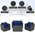 thumbnail image 2 of Gymax Set of 8 Rattan Furniture Set Cushioned Sofa Chair Coffee Table Patio Navy, 2 of 4