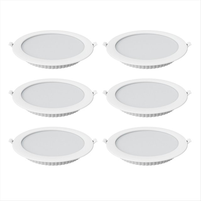 6 Focos LED Empotrables de Techo Redondos de 12 W para Iluminación Decorativa de Interiores, Dormitorios y Hogares, Luz