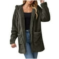 thumbnail image 7 of USSUMA Winter Jackets for Women Casual Long Sleeve Fuzzy Fleece Jackets Warm Loose Zip Up Hooded Coats with Pockets up to 45% Off, 7 of 7