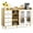 Wood color, variant on BouPower Sideboard Buffet Cabinet with Open Racks & 4 Drawers, 55.11 Inch Large Sideboard Storage Cabin, Kitchen Cabinet with Glass Doors & Adjustable Shelves, Wood Side Board Table for Dining Room