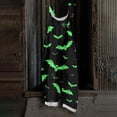 thumbnail image 2 of WULMLEO Women's Halloween Jumpsuits Cotton Linen Cute Spaghetti Strap Wide Leg Adjustable Tie Pants Casual Y2k Overalls Fall Skeleton Rompers with Side Pocket Green L, 2 of 7