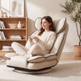 thumbnail image 4 of ELLEGNT 360° Swivel Floor Gaming Chair – Folding, Adjustable Lounger Couch for Lazy Relaxation, Beige, 4 of 10