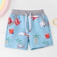 thumbnail image 4 of KPOPLK Summer Toddler Boy Shorts Boys' Summer Fashion Print Clothes with Drawstring Pockets for 2t 3t 4t 5t 6t 7t Size 1-2 Years,Sky Blue, 4 of 9