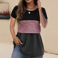 thumbnail image 4 of breaise Nursing Tops for Breastfeeding,Women's Double Layer Breastfeeding shirts Summer Short Sleeve Postpartum Clothes Comfortable Loose-Fit Mama Clothes, 4 of 5