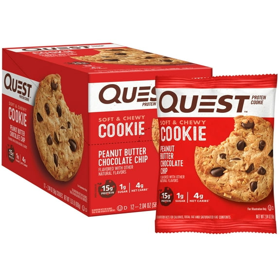 Quest Protein Cookie, Peanut Butter Chocolate Chip, 16g Protein, 12 ct