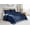 Bleu marine, variante sur Ensemble de housse de duvet en velours froissé de couleur unie de Swift Home