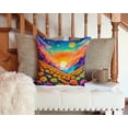 thumbnail image 3 of Colorful Marigolds Fabric Decorative Pillow 14 in x 14 in, 3 of 5