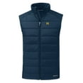 thumbnail image 2 of Men's Cutter & Buck Navy Michigan Wolverines Evoke Hybrid Eco Softshell Recycled Full-Zip Vest, 2 of 3