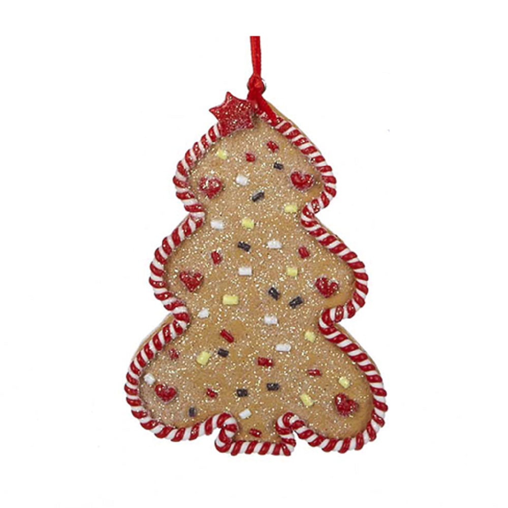 Details about   Gingerbread Christmas Cookies Ornaments set of 3 stocking candy cane poinsettia 