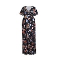 thumbnail image 5 of DPTALR Robe d'Été Vintage à Imprimé Floral pour Femmes Enceintes, Longueur Complète, Manches Courtes, Col en V, 5 of 5